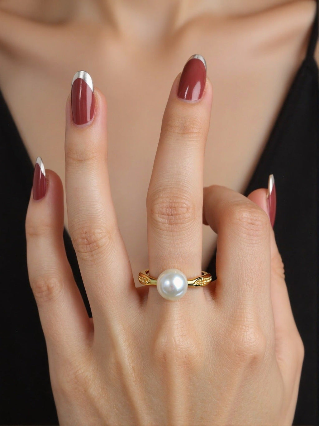 422 - Natural Freshwater Pearl Ring, Bestselling Simple and Elegant Women's Ring, Adjustable Open Ring