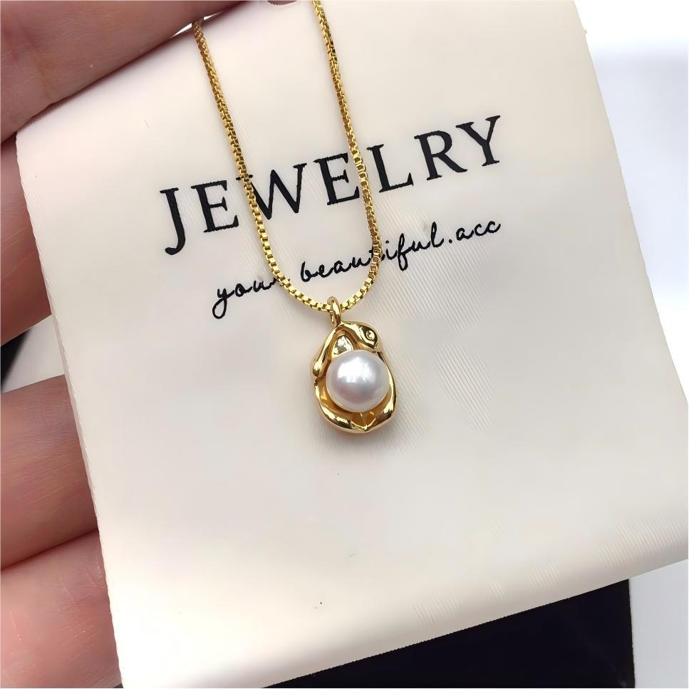 65 Natural freshwater pearl pendant Irregular shaped pearl necklace Minimalist women's jewelry