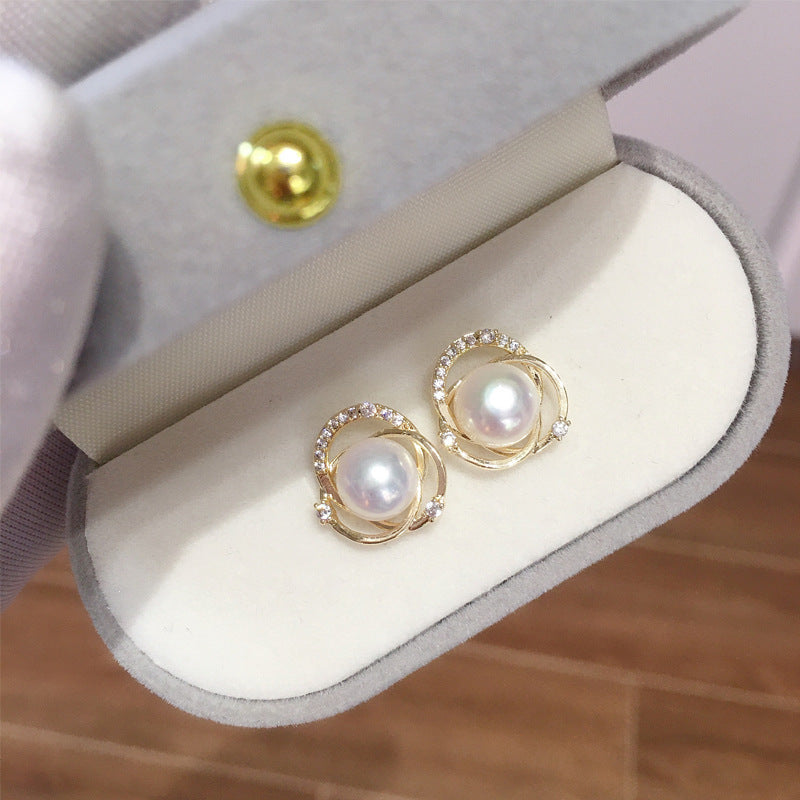 72 Natural freshwater pearl earrings Exquisite and fashionable pearl earrings High-quality and elegant women's earrings