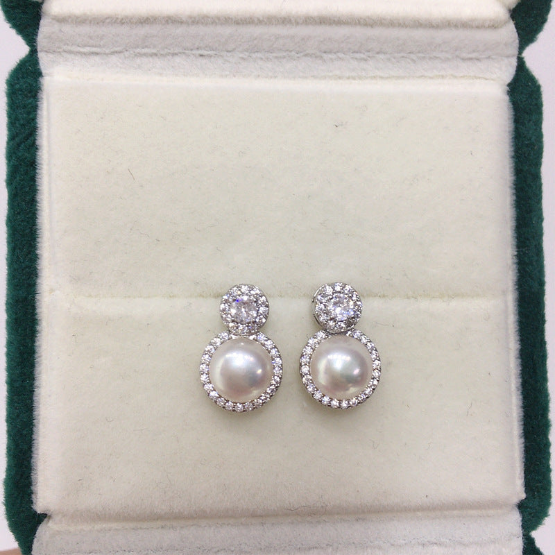 83 Natural Freshwater Pearl Earrings for Women, Fashionable and Elegant, Best-Selling Round Pearl Earrings
