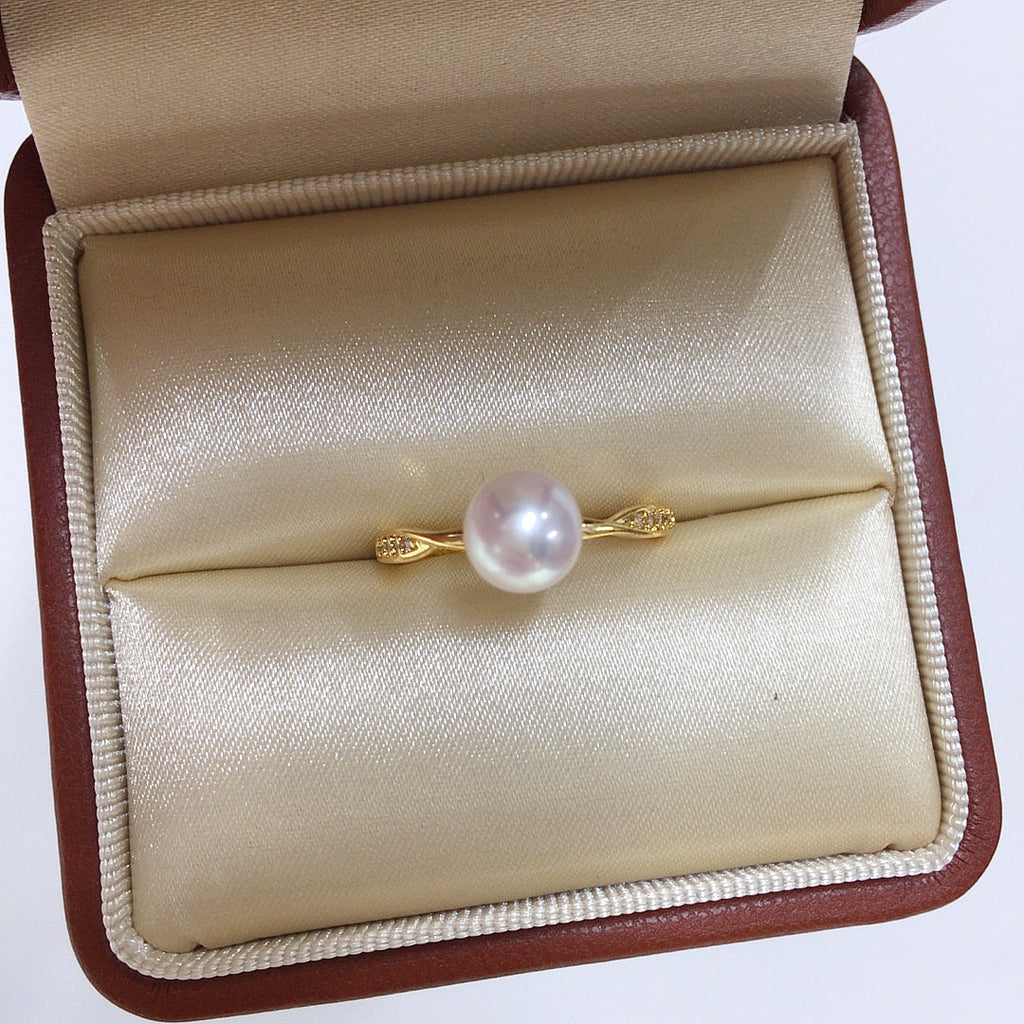 422 - Natural Freshwater Pearl Ring, Bestselling Simple and Elegant Women's Ring, Adjustable Open Ring