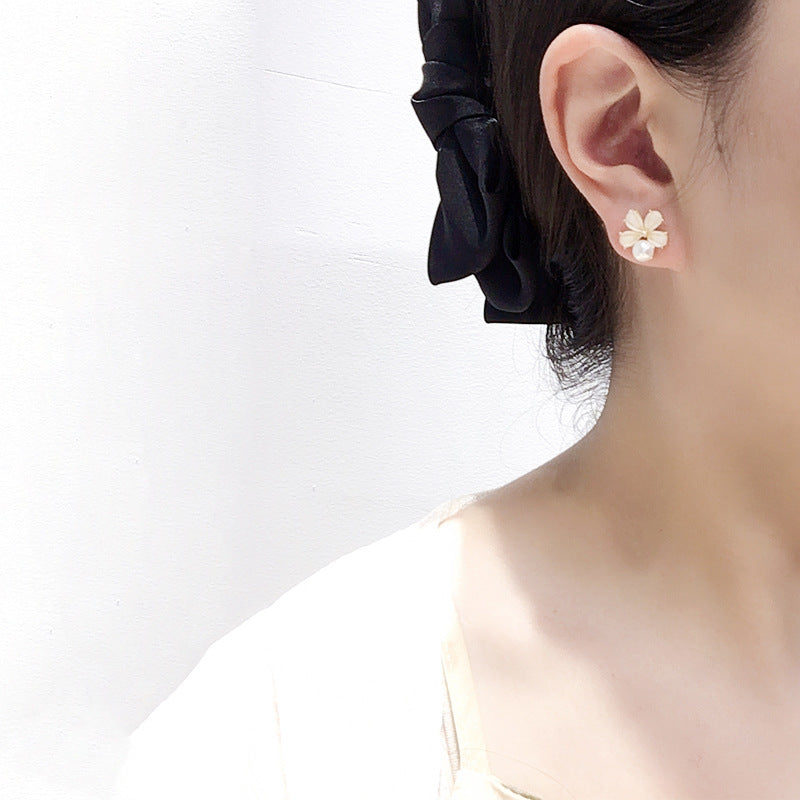 98 Natural freshwater pearl pendant earring set small fresh flower pearl set fashionable temperament pearl jewelry