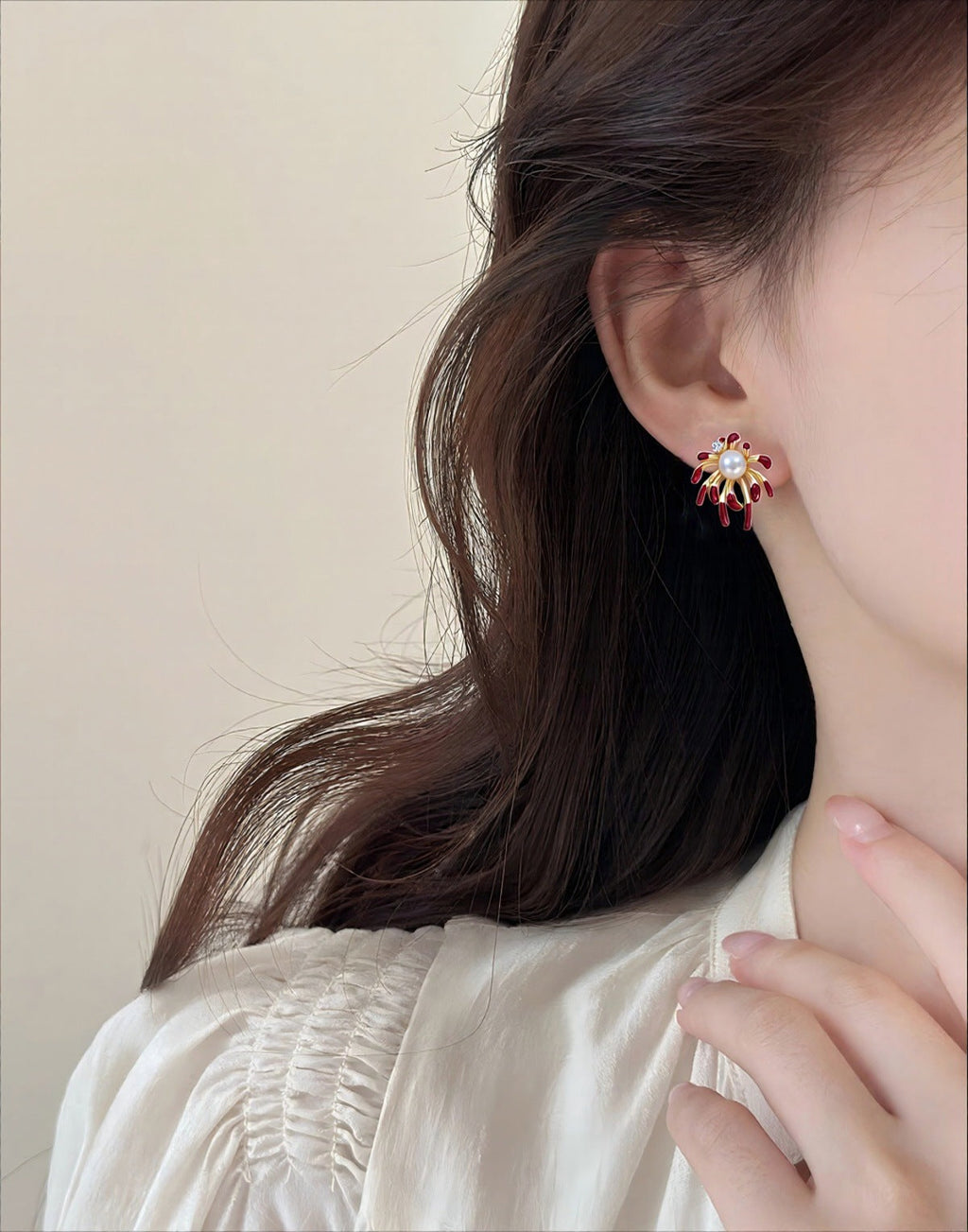 76 Natural freshwater pearl earrings Fashionable hot selling styles  display pearl earrings Fashionable women's earrings