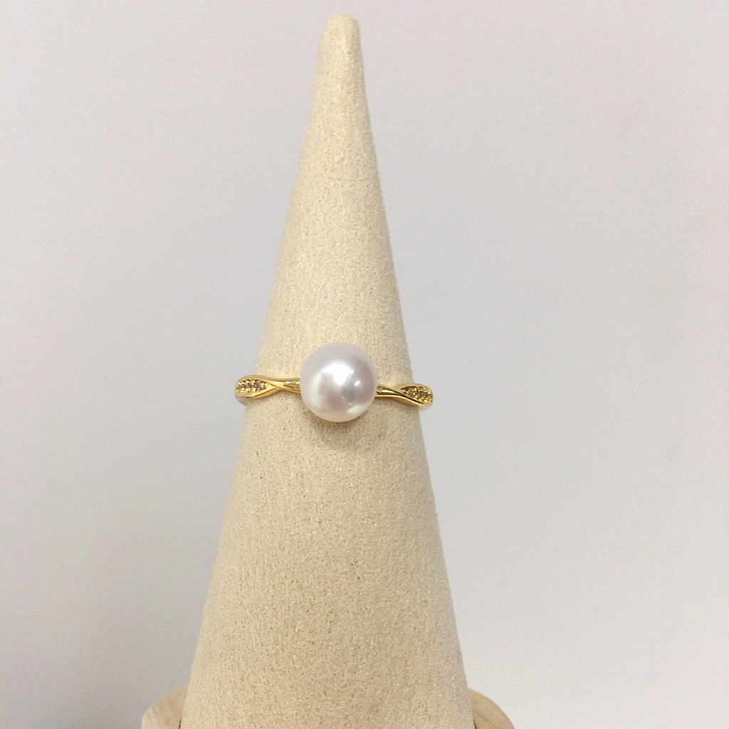 422 - Natural Freshwater Pearl Ring, Bestselling Simple and Elegant Women's Ring, Adjustable Open Ring