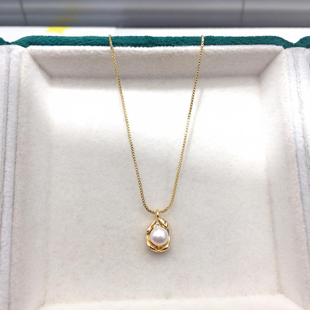 65 Natural freshwater pearl pendant Irregular shaped pearl necklace Minimalist women's jewelry