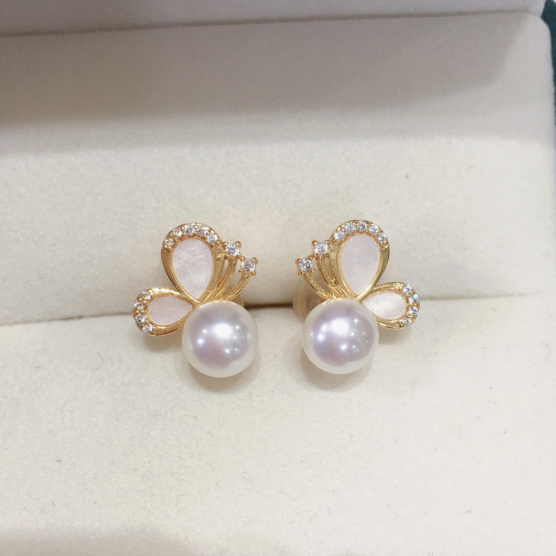 77 Natural Freshwater Pearl Earrings, Fashionable Best-Selling Styles, Dazzling Fireworks Pearl Earrings, Trendy Women's Earrings