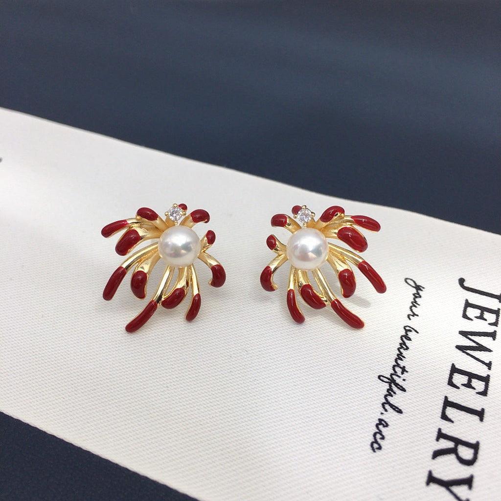 76 Natural freshwater pearl earrings Fashionable hot selling styles  display pearl earrings Fashionable women's earrings