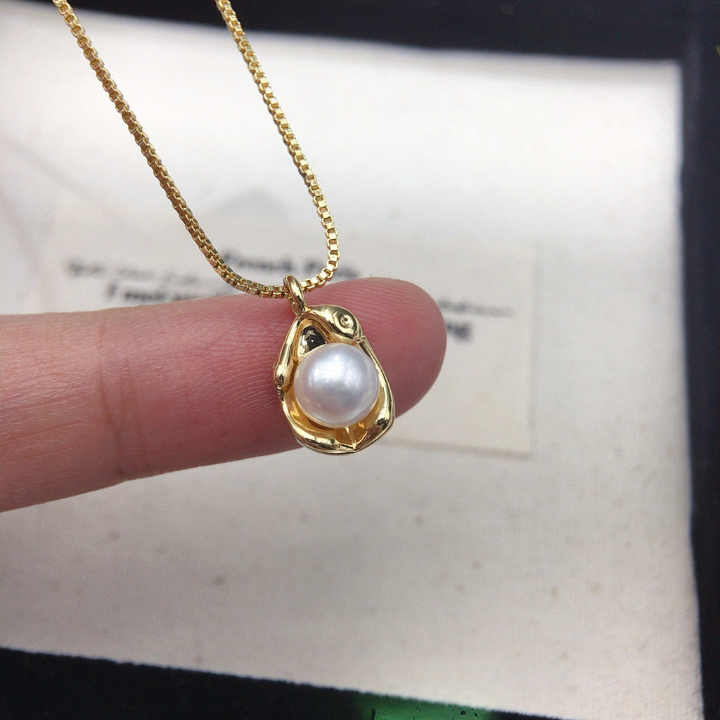 65 Natural freshwater pearl pendant Irregular shaped pearl necklace Minimalist women's jewelry
