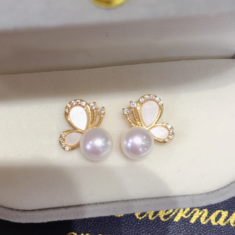 77 Natural Freshwater Pearl Earrings, Fashionable Best-Selling Styles, Dazzling Fireworks Pearl Earrings, Trendy Women's Earrings