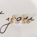 62 Natural freshwater pearl earrings Fashionable and versatile women's earrings Pink tulip small fresh earrings Sweet jewelry