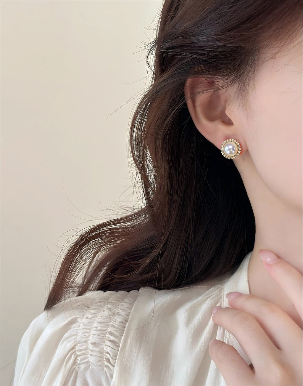 85 grade high gloss flawless micro inlaid zircon round natural freshwater pearl pendant earring ring set gift