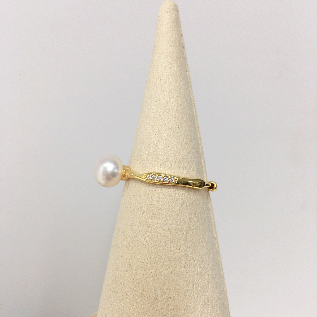 422 - Natural Freshwater Pearl Ring, Bestselling Simple and Elegant Women's Ring, Adjustable Open Ring
